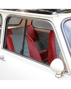 14A9774 Left side, upper door moulding in chrome to suit Mini Mk1-2 models with sliding windows.