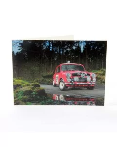 Greetings card featuring Paddy Hopkirk's Mini