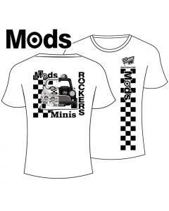 Mods White Tshirt - Mods and Rockers Mini design - IMM2025 