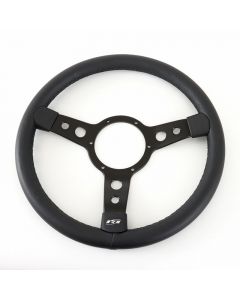 Mountney Traditional 340mm - Black Leather & Black Spokes