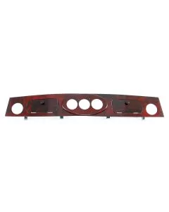Burr Walnut 3 Rover Clock Centre Dashboard - Chrome Rings