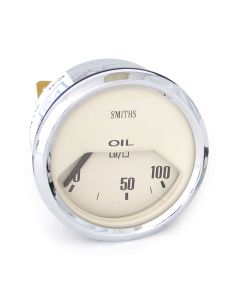 Smiths Oil Pressure Gauge - Electrical - Magnolia face with Chrome Ring 
