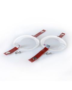 Head Lamp Covers Perspex inc Red Vinyl Straps & Body Fittings