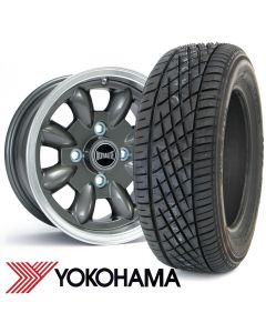 5.5" x 12" anthracite/polished rim Ultralite alloy wheel and Yokohama A539 tyre package