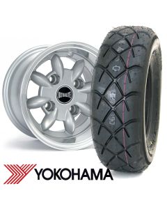 6" x 10" silver Ultralite alloy wheel and Yokohama A032 tyre package