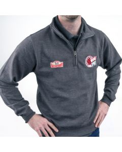 Zip neck sweatshirt embroidered with the Mini Sport Cup & HRCR logos