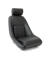 Cobra Classic Mini RS style seat with Headrest in Black Soft Grain Vinyl all over with Black Soft Grain Vinyl Piping