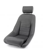 Cobra RS Mini Seat & Headrest - Black soft grain vinyl with basketweave centre and black soft grain vinyl piping