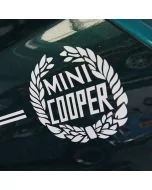 Mini Cooper Wreath Laurel Decal - Diamond White 
