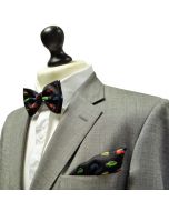 Matching Bow Tie Pre-tied and Pocket Square With Classic Mini design