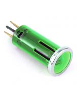 Warning Lights - 12mm push fitting with chrome ring Green 