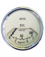 Smiths Mechanical Oil Pressure Gauge - Magnolia Face with Chrome Bezel 