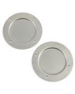 SMB106 Mini fresh air vent blanking plates, manufactured from mild steel approximately 4.25" diameter.