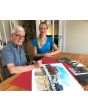 John Morris with ArtbyBex Italian Job 50th Anniversary Flying Minis Print 
