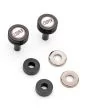 Classic Mini Cooper Knurled & Badged Rocker Cover Buttons - Black