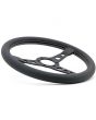 MOMO Prototipo Dished steering wheel - Black with Black Spokes and White Stitching
