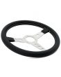 MOMO Prototipo Dished Steering Wheel - Black with Silver Spokes and Silver Stitching 