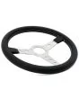 MOMO Prototipo Dished Steering Wheel - Black with Silver Spokes and Silver Stitching 