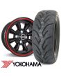 7" x 13" black/red pinstripe Ultralite alloy wheel and Yokohama A048 tyre package