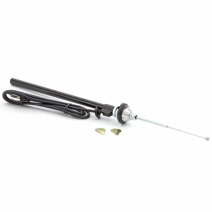 AE706 Mini replacement chrome aerial, front left wing fitting.