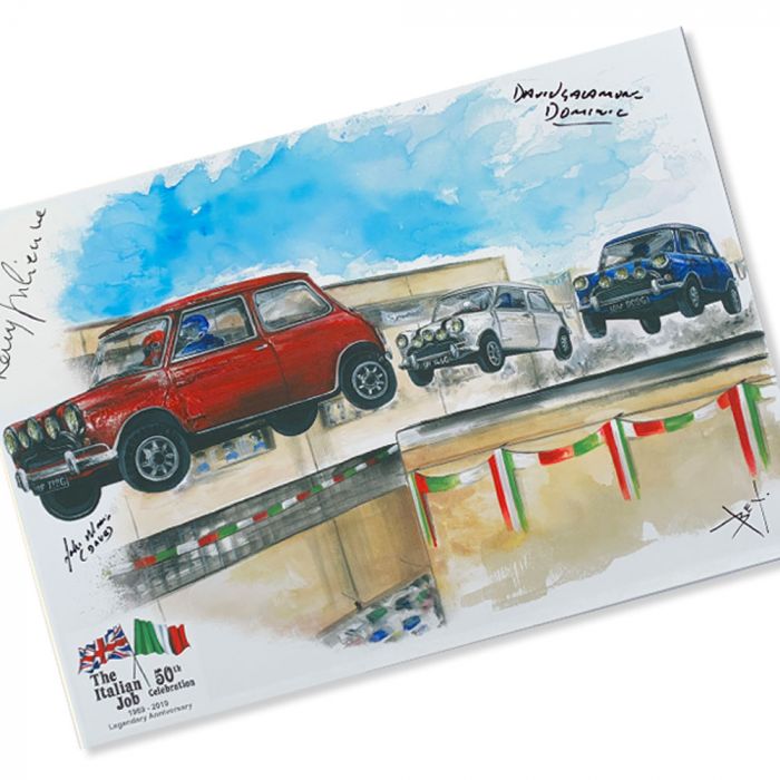Italian Job 50th Anniversary Flying Minis Print by ArtbyBex