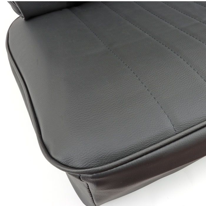 Cobra Rear Seat covers in black vinyl with vertical stitch lines