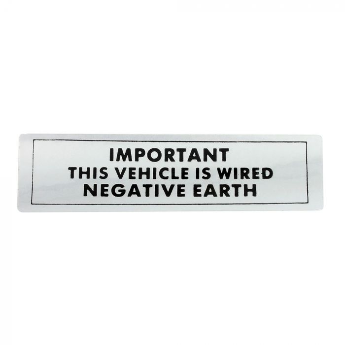 Classic Mini Negative Earth Sticker