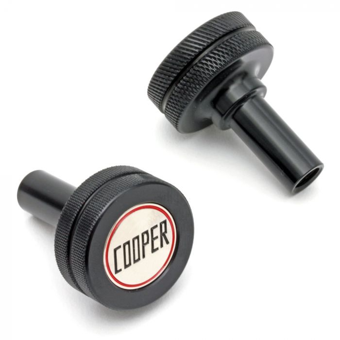 Classic Mini Cooper Badged Mini Rocker Cover Buttons - Black