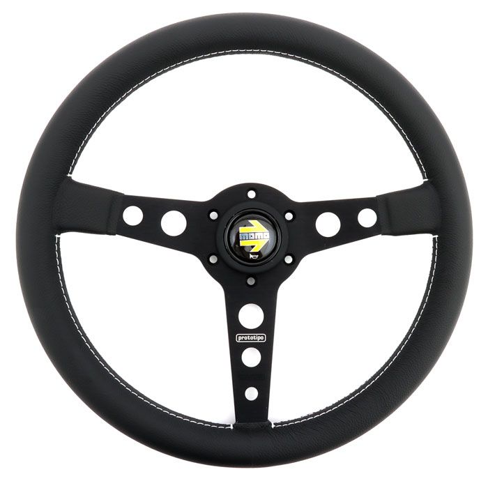 MOMO Prototipo Dished steering wheel - Black with Black Spokes - 350mm