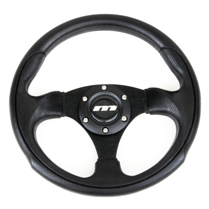 Mountney Mini steering whee - Black Moulded & Black Spokes