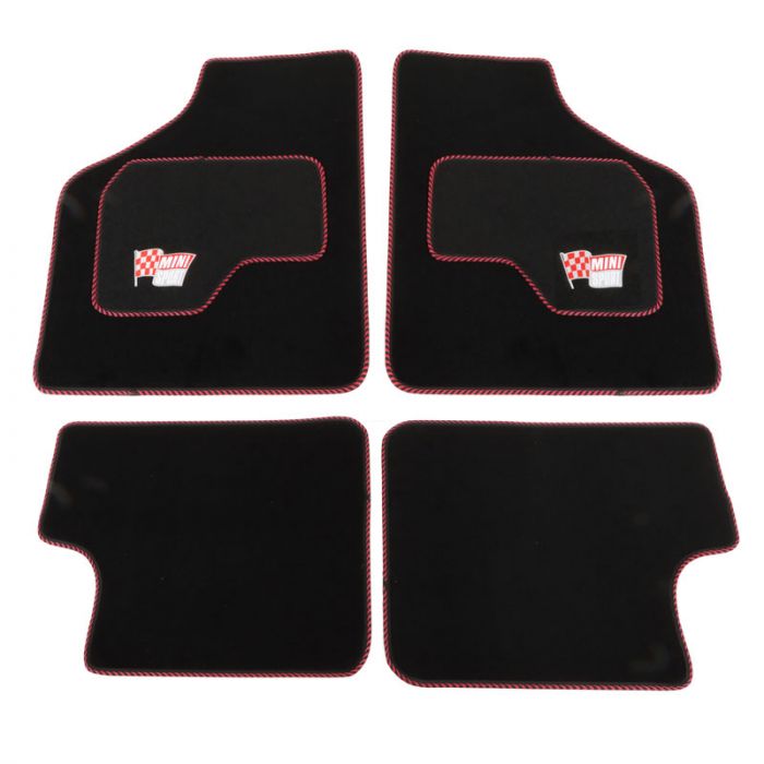 Mini Sport Luxury Carpet Mat Set With Black & Red Binding