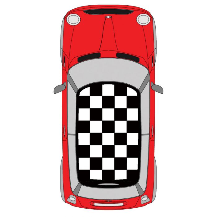 Roof Chequer Kit - Large Chequer Decal - White 