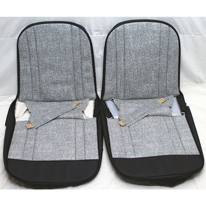 Mini Mk1 59-60 Grey Fleck Sewn Front Seat Covers 