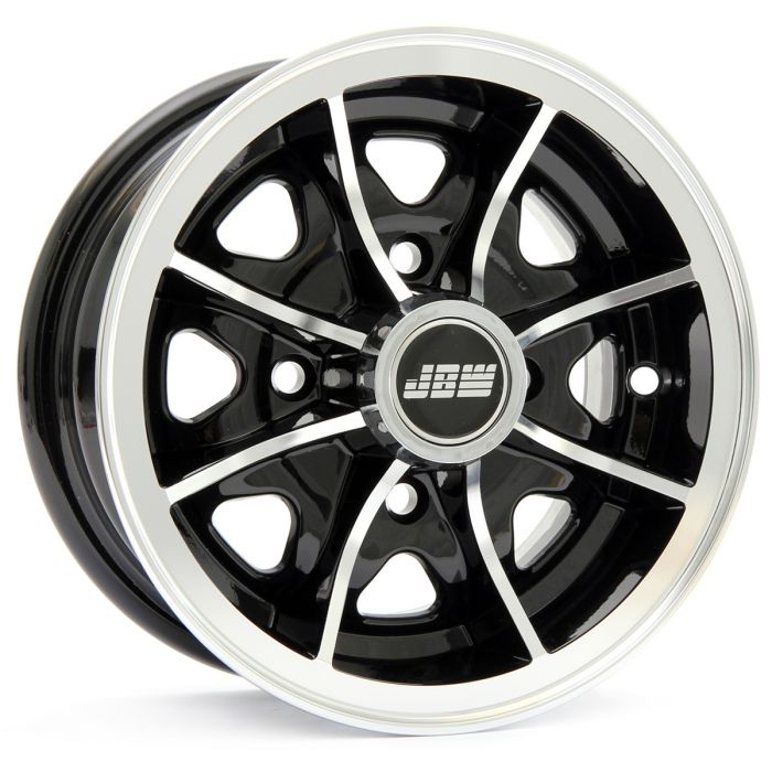 5 x 12 Dunlop D1 Alloy Wheel - Black with polished rim