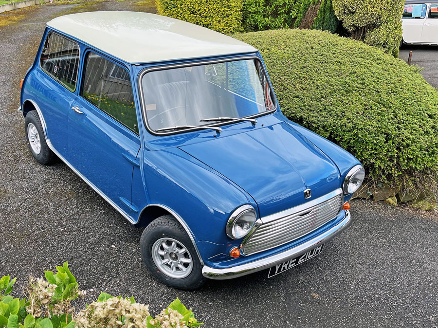 Fully restored, 1969 Mk2 Mini Cooper, in the Mini Sport carpark.