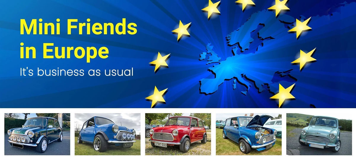 Mini Parts are shipping to Europe, with a few changes.